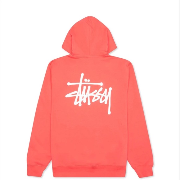 Stussy Basic Zip Up Hoodie Pale Red - Picture 2 of 4